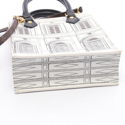 LOUIS VUITTON × FORNASETTI プティット サックプラ モノグラム 2WAY ハンドバッグ PVC レザー ホワイト ブラウン ブラック ルイヴィトン