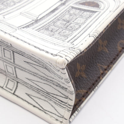 LOUIS VUITTON × FORNASETTI プティット サックプラ モノグラム 2WAY ハンドバッグ PVC レザー ホワイト ブラウン ブラック ルイヴィトン