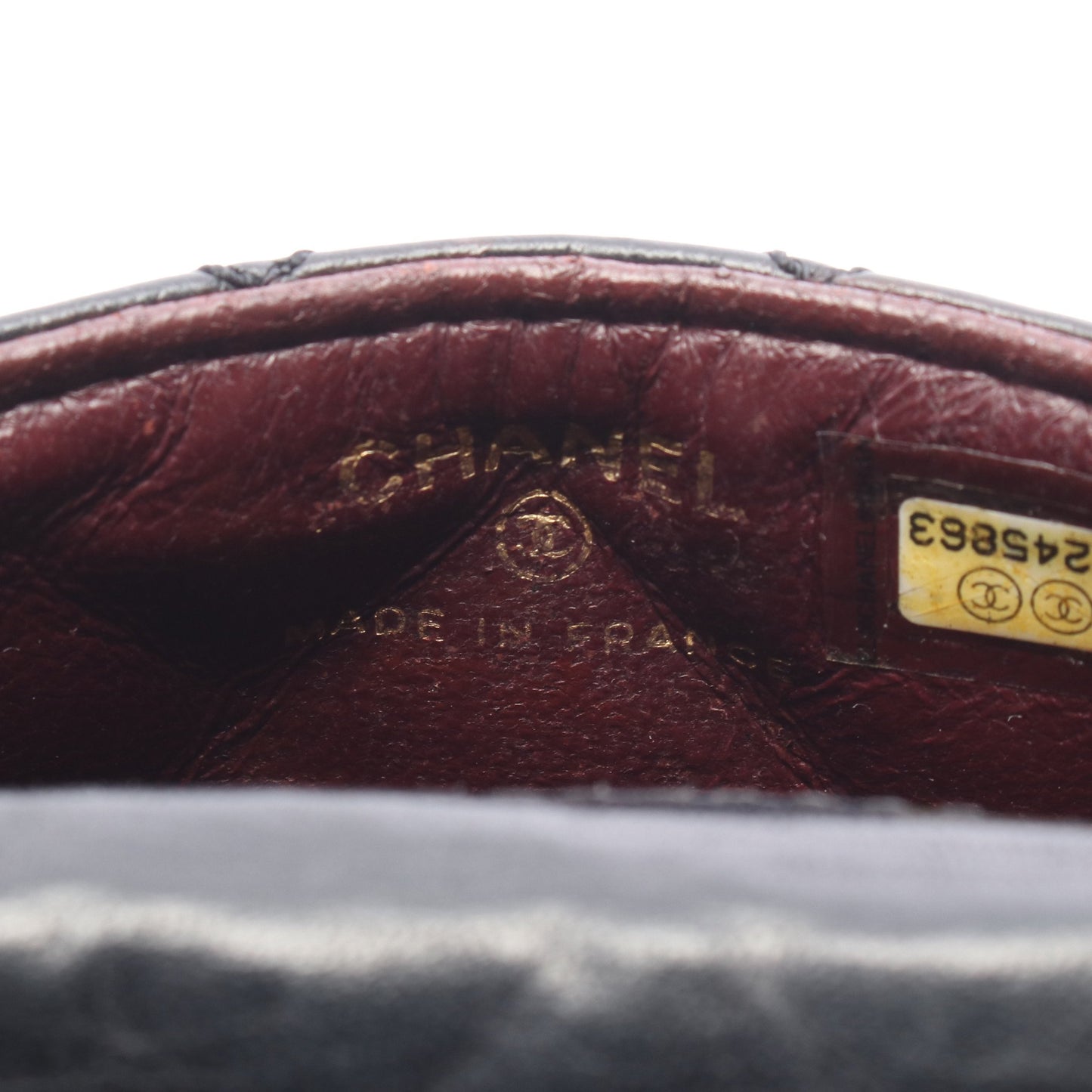 2.55 マトラッセ フォンホルダー チェーンショルダーバッグ レザー ブラック ゴールド金具 シャネル