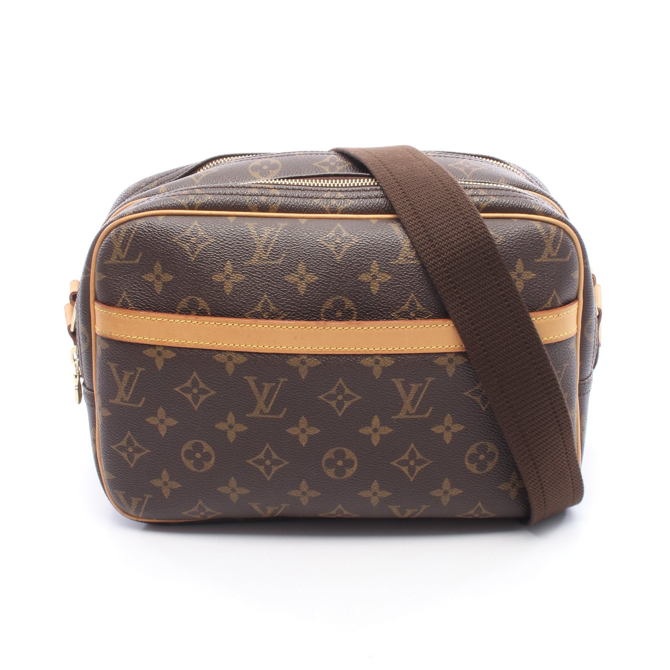 LOUIS VUITTON リポーターPM モノグラム　ショルダーバッグ　pvc リポーターPM モノグラム ショルダーバッグ PVC レザー ブラウン ルイ