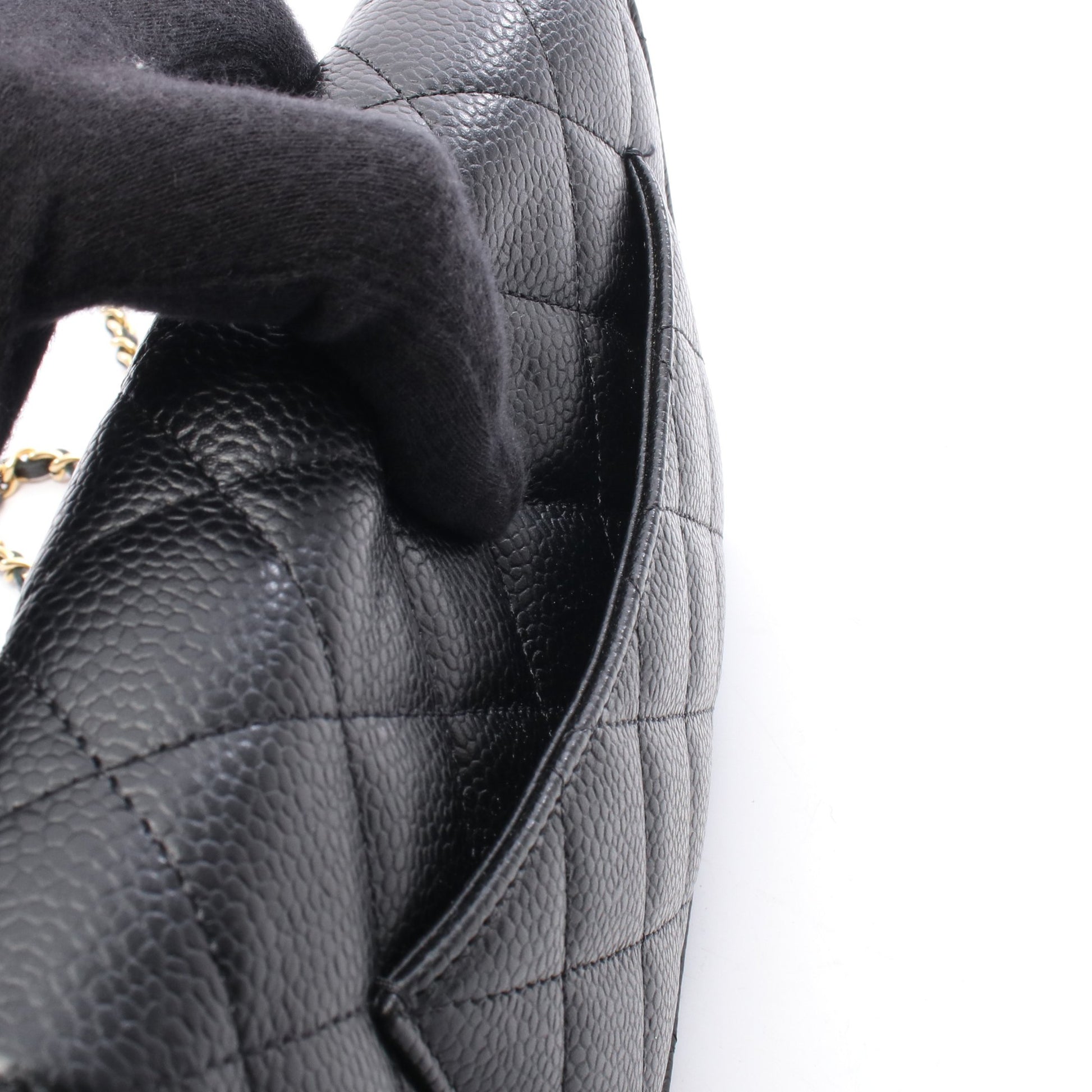 マトラッセ チェーンウォレット キャビアスキン ブラック ゴールド金具 シャネル バッグ CHANEL