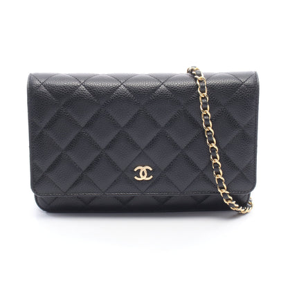 マトラッセ チェーンウォレット キャビアスキン ブラック ゴールド金具 シャネル バッグ CHANEL