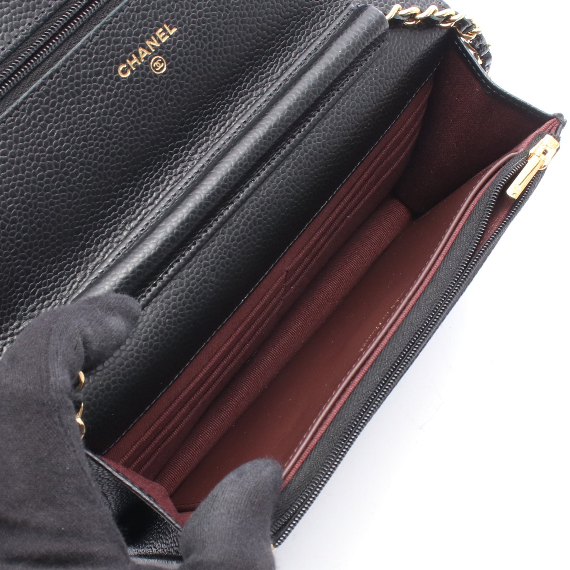 マトラッセ チェーンウォレット キャビアスキン ブラック ゴールド金具 シャネル バッグ CHANEL