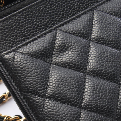 マトラッセ チェーンウォレット キャビアスキン ブラック ゴールド金具 シャネル バッグ CHANEL