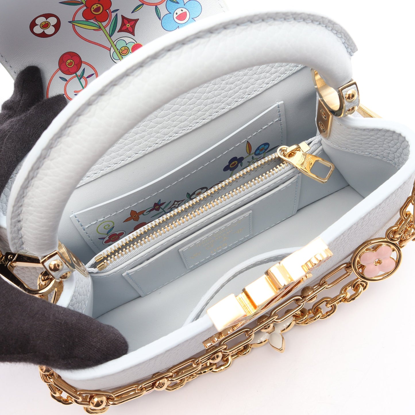 LV × TM カプシーヌEW MINI 2WAY ハンドバッグ レザー ライトブルー ルイヴィトン