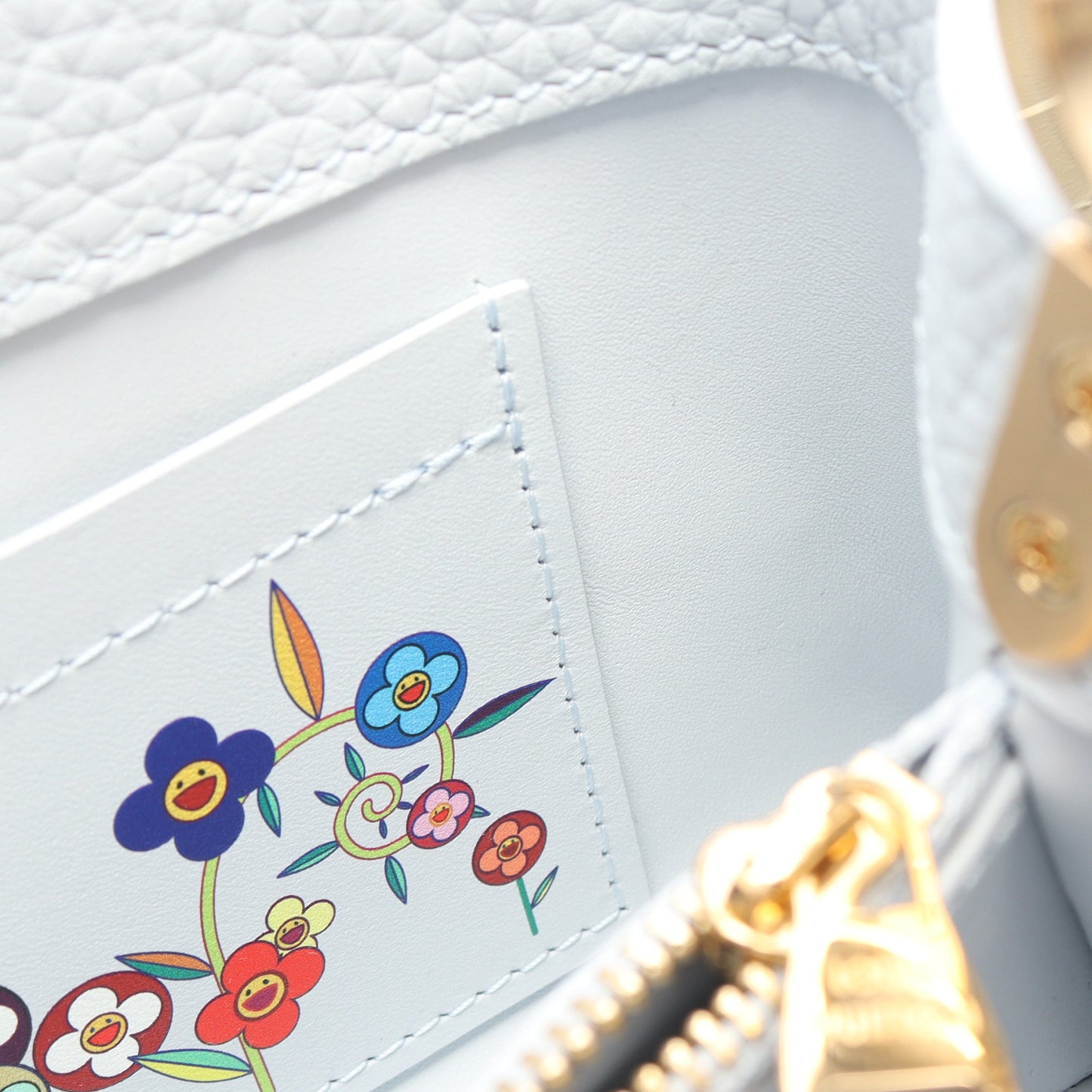 LV × TM カプシーヌEW MINI 2WAY ハンドバッグ レザー ライトブルー ルイヴィトン