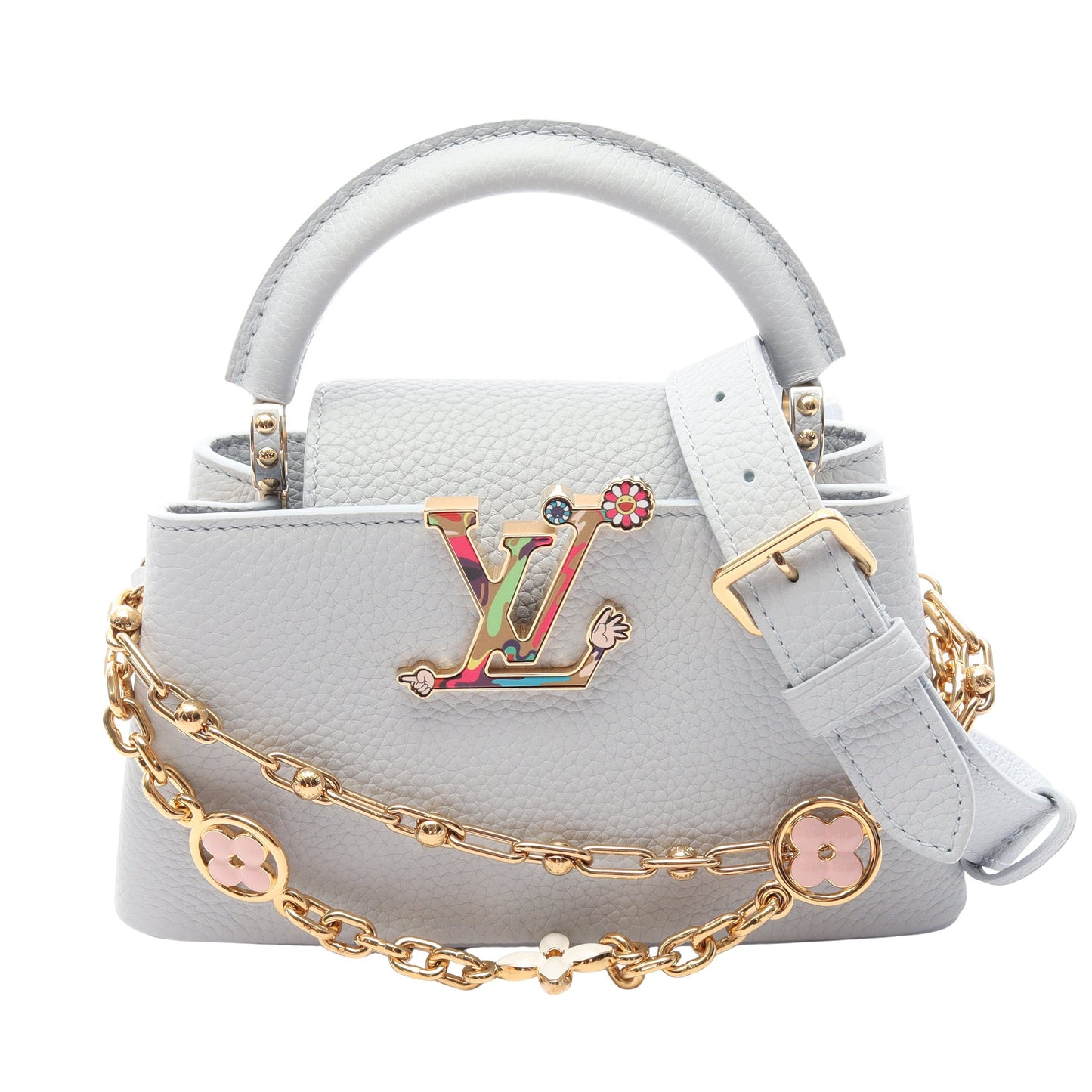 LV × TM カプシーヌEW MINI 2WAY ハンドバッグ レザー ライトブルー ルイヴィトン