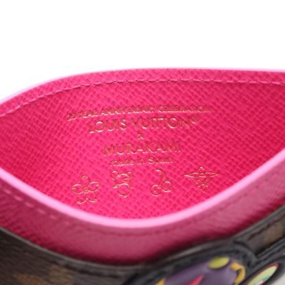 LV × TM カードケース ポルト カルト サーンプル モノグラムパンダ カードケース PVC レザー ブラウン ピンク ルイヴィトン