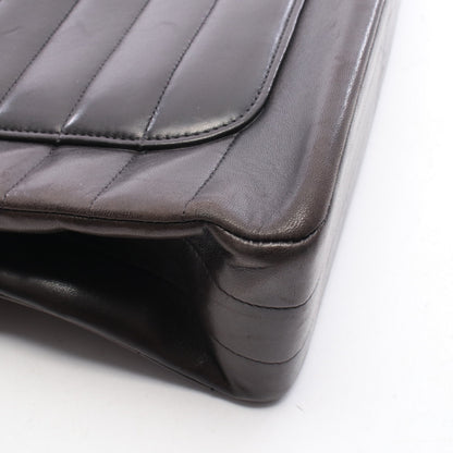 マドモアゼル デカココマーク シングルフラップ Wチェーンショルダーバッグ ラムスキン ブラック ゴールド金具 シャネル