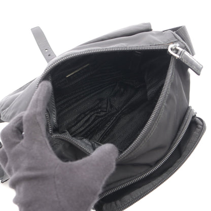 VELA SPORT ショルダーバッグ ナイロン レザー ブラック プラダ