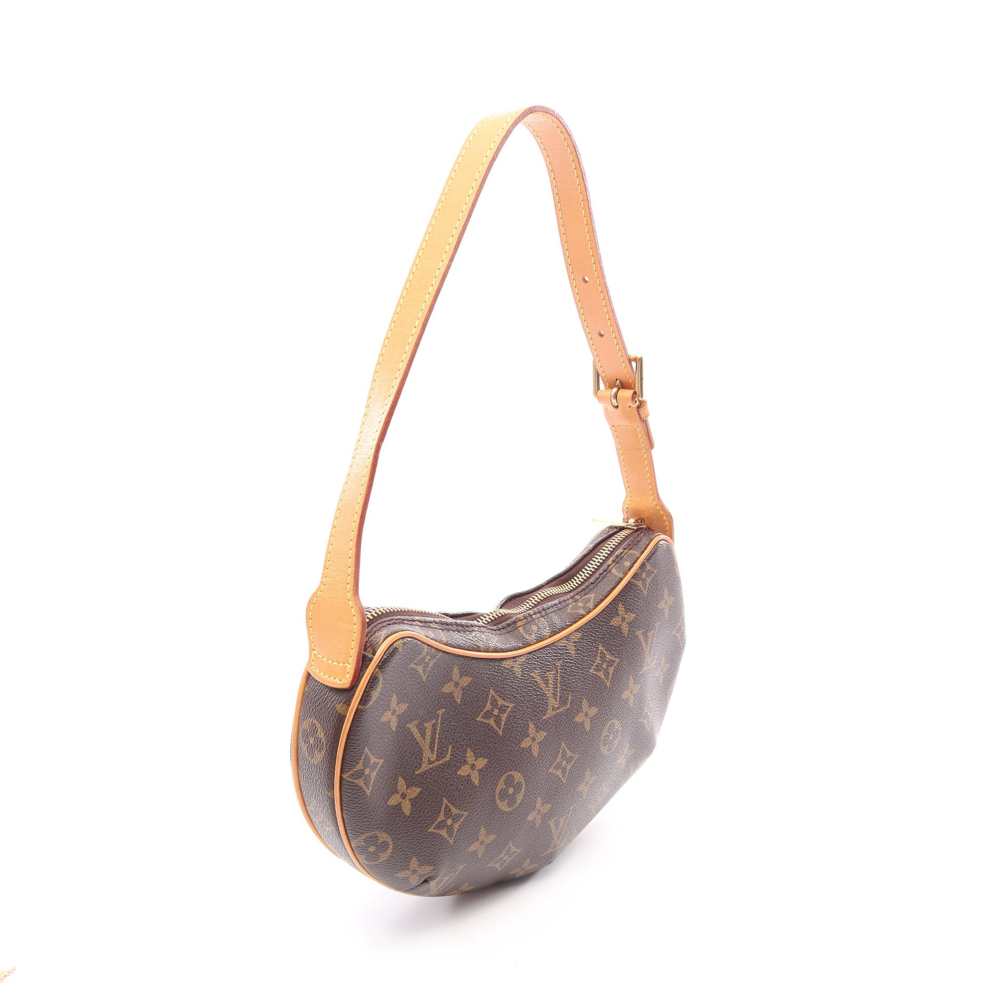 ポシェットクロワッサン モノグラム ショルダーバッグ PVC レザー ブラウン ルイヴィトン バッグ LOUIS VUITTON
