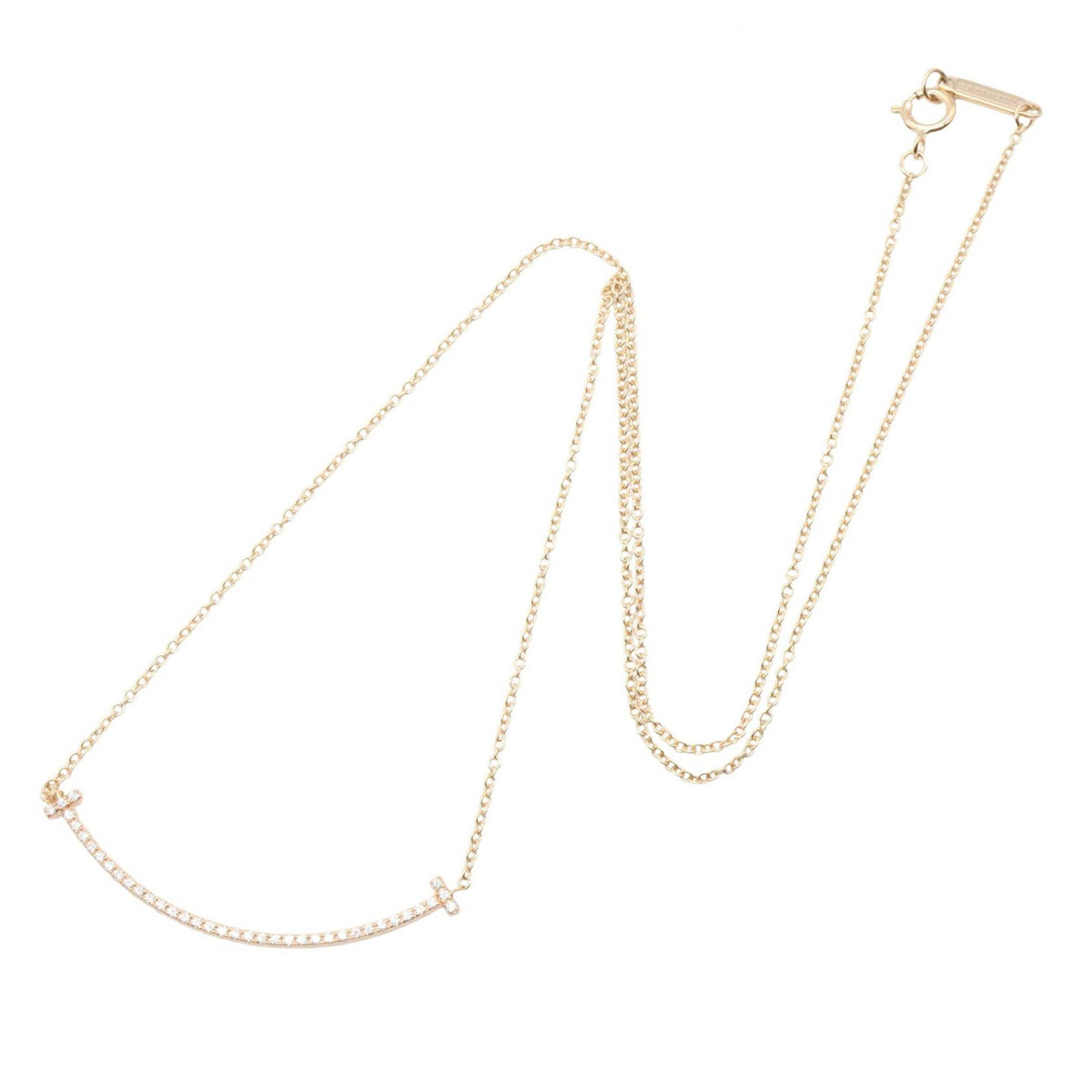 Tスマイル ネックレス ダイヤ ネックレス K18PG ダイヤモンド ピンクゴールド クリア ティファニー アクセサリー TIFFANY & Co.
