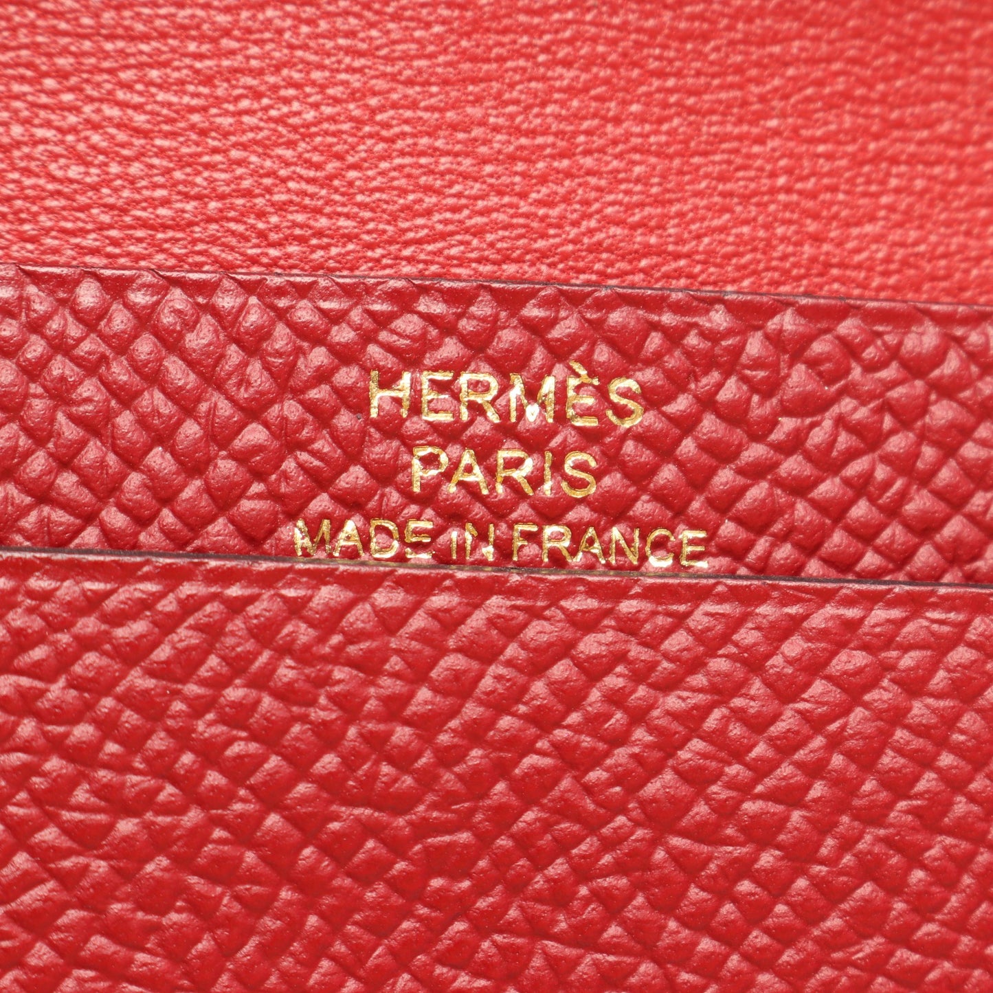 ベアンミニ ルージュグレナ カードケース ヴォーエプソン レッド ゴールド金具 X刻印 エルメス 財布・小物 HERMES