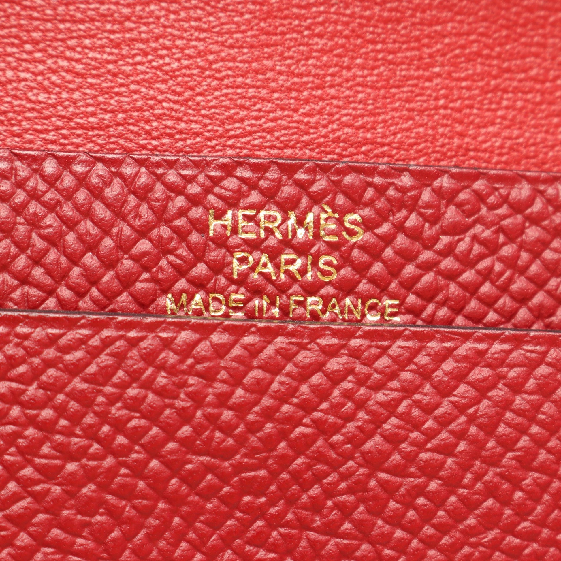 ベアンミニ ルージュグレナ カードケース ヴォーエプソン レッド ゴールド金具 X刻印 エルメス 財布・小物 HERMES