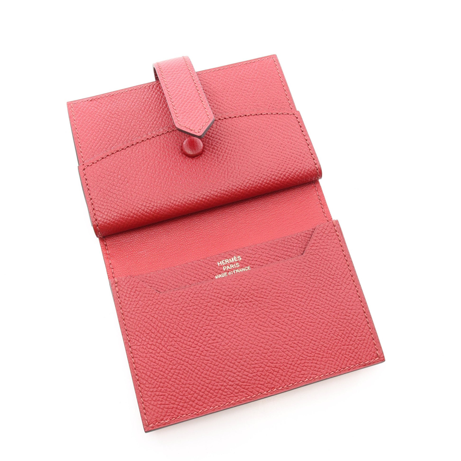 ベアンミニ ルージュグレナ カードケース ヴォーエプソン レッド ゴールド金具 X刻印 エルメス 財布・小物 HERMES