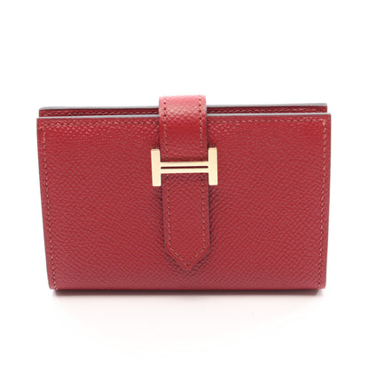 ベアンミニ ルージュグレナ カードケース ヴォーエプソン レッド ゴールド金具 X刻印 エルメス 財布・小物 HERMES