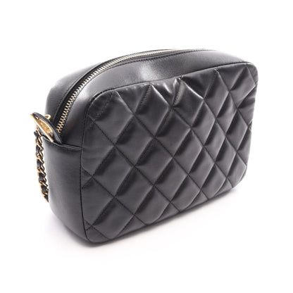 マトラッセ チェーンショルダーバッグ ラムスキン ブラック ゴールド金具 シャネル バッグ CHANEL