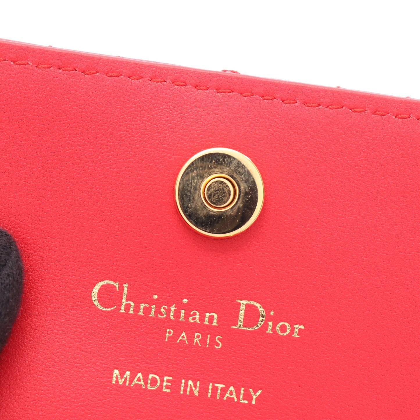 Dior Caro Glycine ハートカナージュ コインケース 二つ折り長財布 レザー レッド クリスチャンディオール