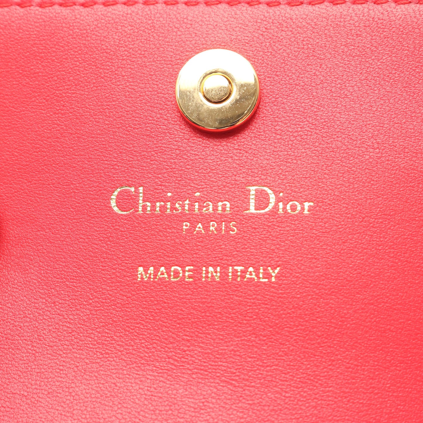 Dior Caro Glycine ハートカナージュ コインケース 二つ折り長財布 レザー レッド クリスチャンディオール