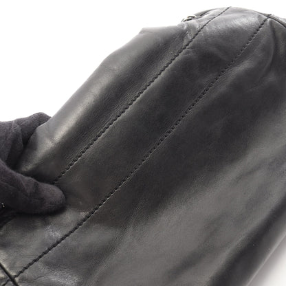 ロゴ チェーンショルダーバッグ ラムスキン ブラック シルバー金具 シャネル