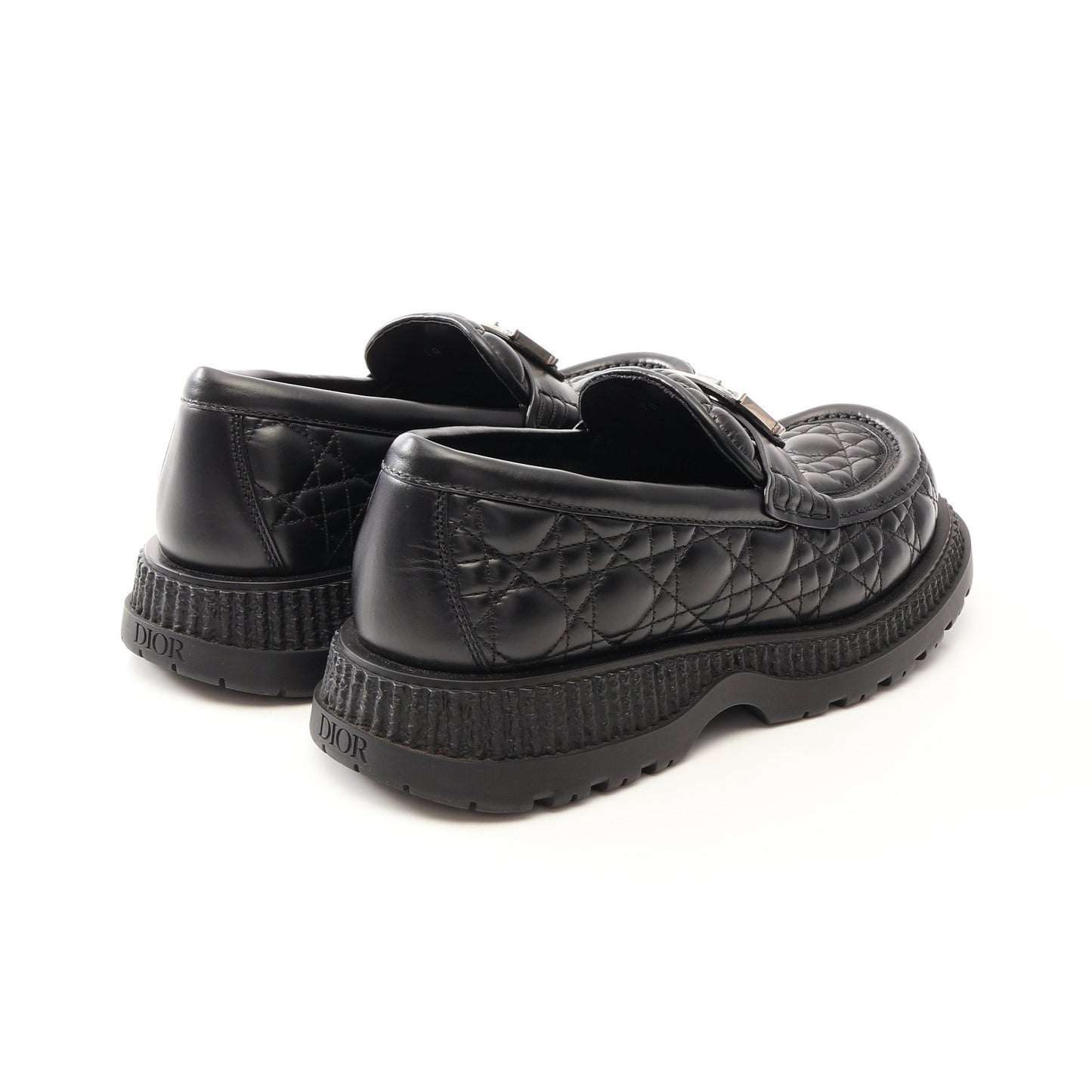 Dior Buffalo カナージュ ローファー レザー ブラック ディオール シューズ DIOR