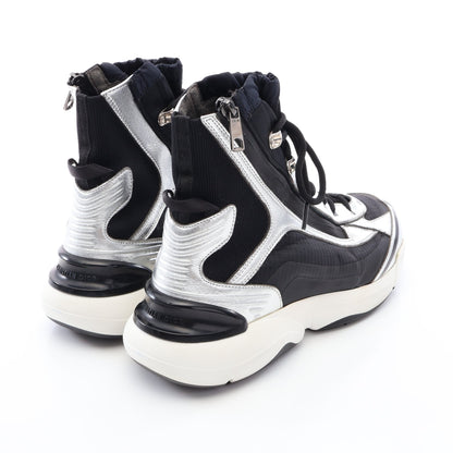 DIOR × 空山基 B24 Runtek ハイカットスニーカー ファブリック レザー ブラック シルバー ディオール