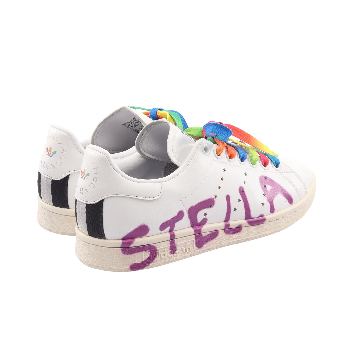 Stella McCartne × adidas Stansmith スタンスミス スニーカー フェイクレザー ホワイト パープル マルチカラー ステラマッカートニー