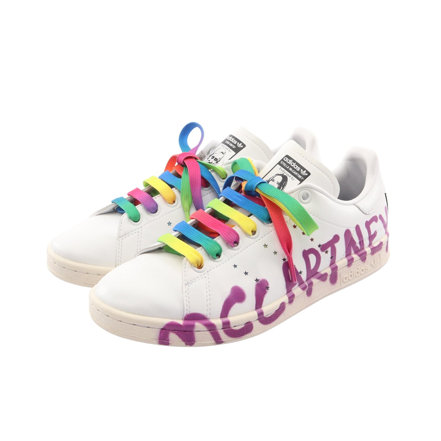 Stella McCartne × adidas Stansmith スタンスミス スニーカー フェイクレザー ホワイト パープル マルチカラー ステラマッカートニー