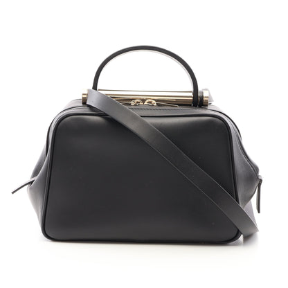 フルート ミニ 2WAY ショルダーバッグ レザー ブラック ヴァレクストラ
