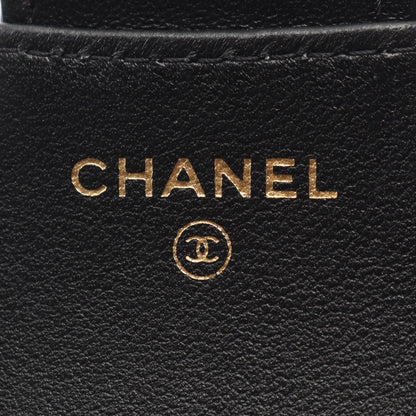 クラシック スモール フラップ ウォレット 三つ折り財布 ラムスキン ブラック ゴールド金具 シャネル 財布・小物 CHANEL