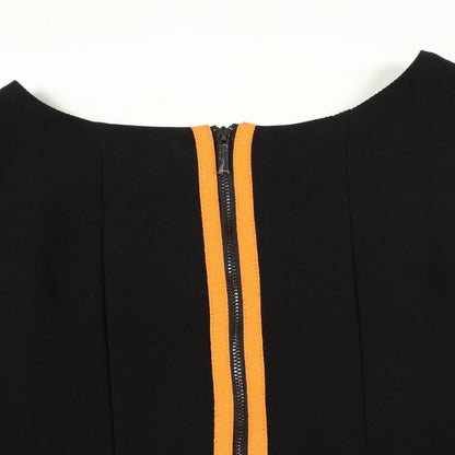 長袖 フリル ワンピース ブラック オレンジ アルマーニエクスチェンジ ワンピース ARMANI EXCHANGE