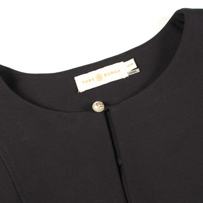 ロゴボタン 長袖 ワンピース ビスコース ナイロン ダークネイビー トリーバーチ ワンピース TORY BURCH