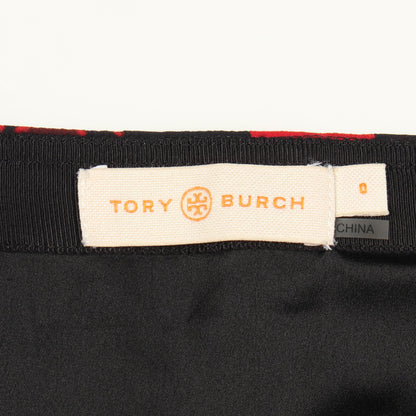 プリーツ 総柄 スカート ダークネイビー レッド トリーバーチ ボトムス TORY BURCH