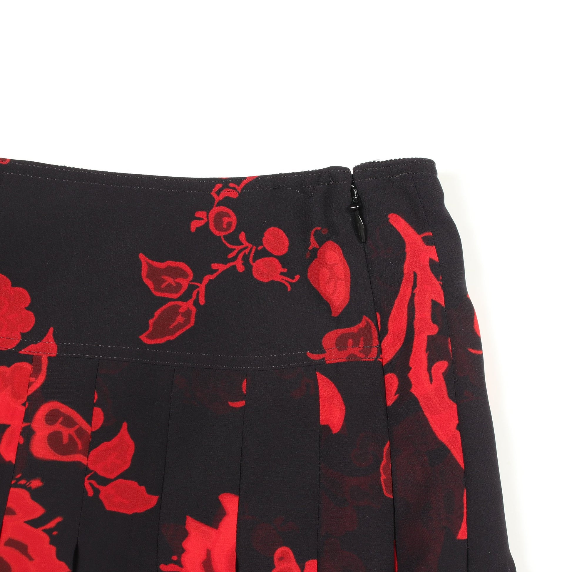 プリーツ 総柄 スカート ダークネイビー レッド トリーバーチ ボトムス TORY BURCH