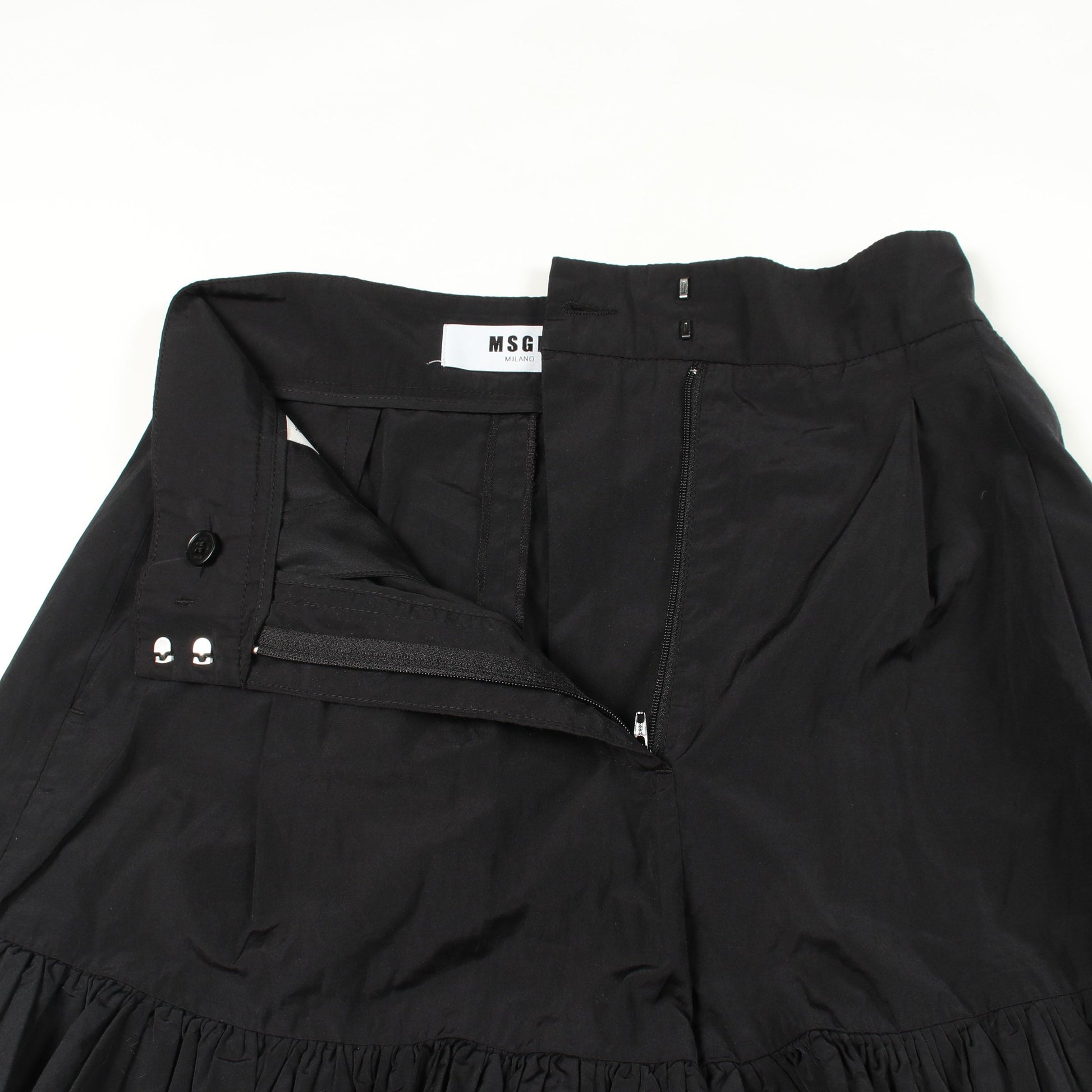フリル ショート パンツ コットン ブラック エムエスジーエム ボトムス MSGM