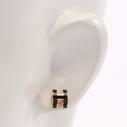 MINI POP H ミニポップアッシュ ピアス GP ブラック ピンクゴールド エルメス