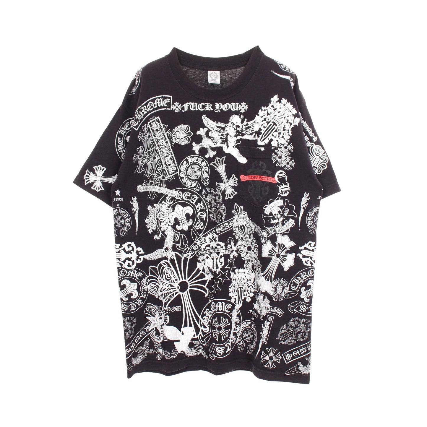 HALF SLEEVE T-SHIRT MULTI MOTIF ポケット付き 半袖Tシャツ コットン ブラック ホワイト クロムハーツ
