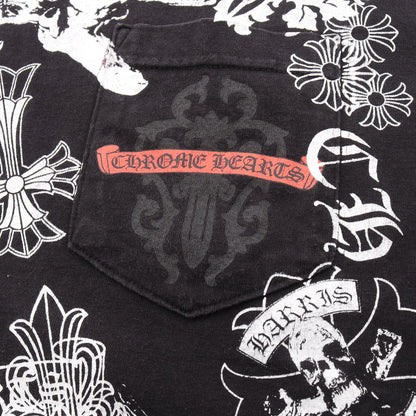 HALF SLEEVE T-SHIRT MULTI MOTIF ポケット付き 半袖Tシャツ コットン ブラック ホワイト クロムハーツ