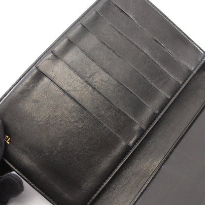 ココマーク 二つ折り長財布 キャビアスキン ブラック ゴールド金具 シャネル 財布・小物 CHANEL