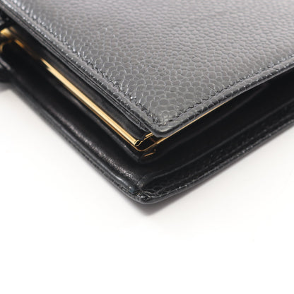 ココマーク 二つ折り長財布 キャビアスキン ブラック ゴールド金具 シャネル 財布・小物 CHANEL