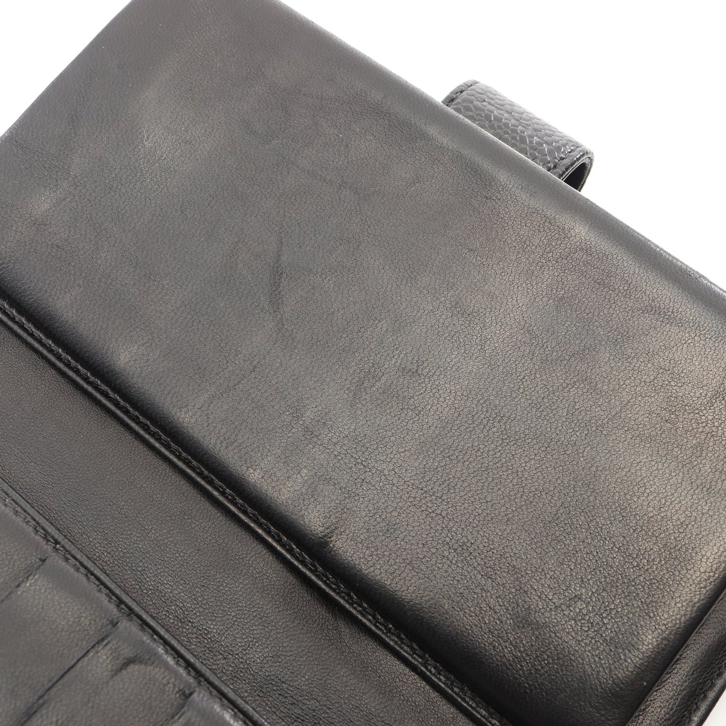 ココマーク 二つ折り長財布 キャビアスキン ブラック ゴールド金具 シャネル 財布・小物 CHANEL