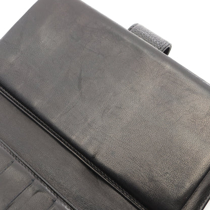 ココマーク 二つ折り長財布 キャビアスキン ブラック ゴールド金具 シャネル 財布・小物 CHANEL