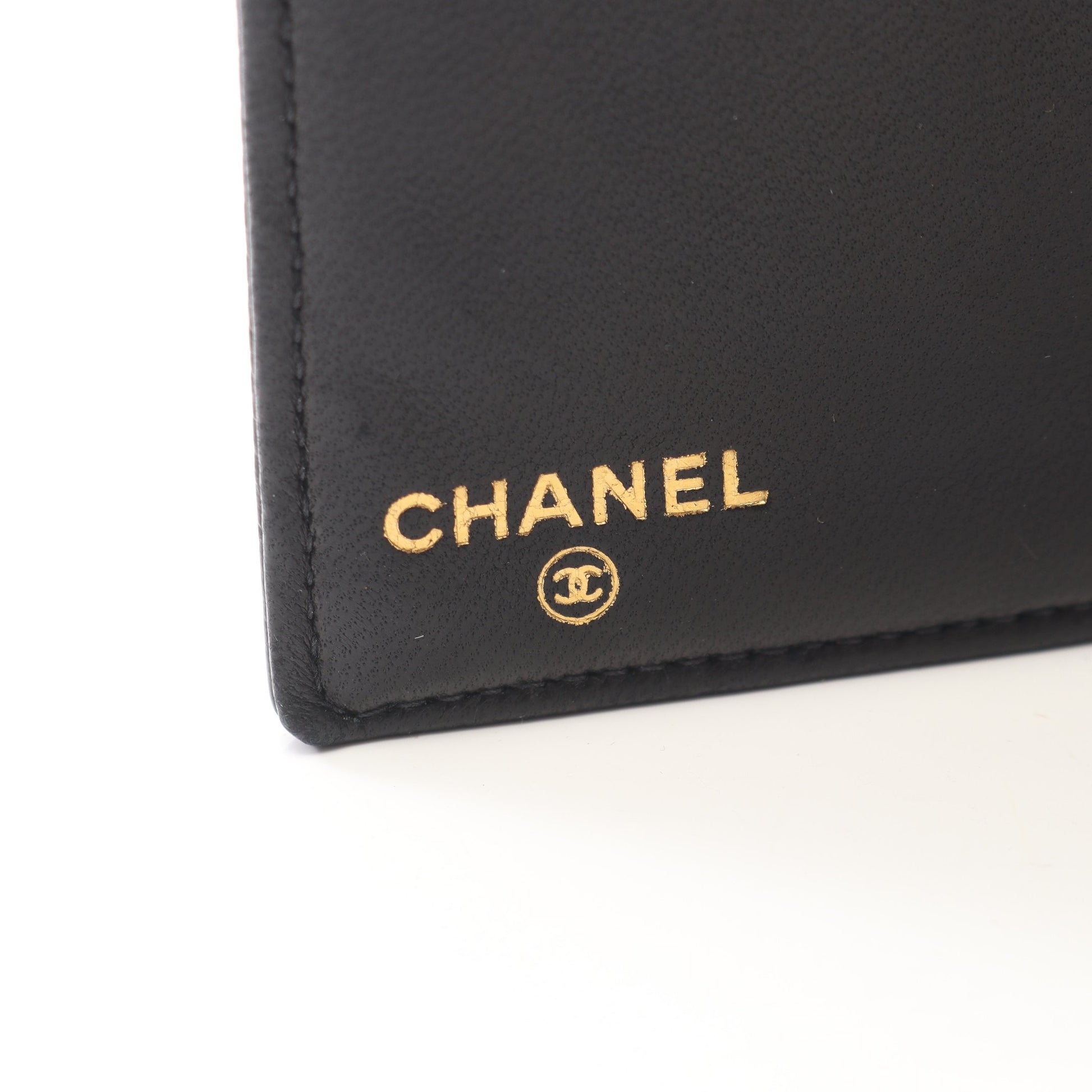 ココマーク 二つ折り長財布 キャビアスキン ブラック ゴールド金具 シャネル 財布・小物 CHANEL