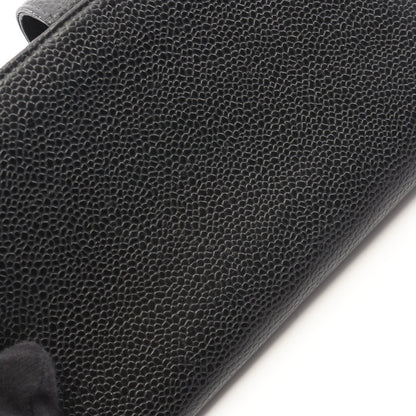 ココマーク 二つ折り長財布 キャビアスキン ブラック ゴールド金具 シャネル 財布・小物 CHANEL