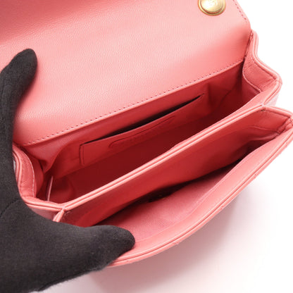 シェブロン Vステッチ トップハンドル 2WAY チェーンショルダーバッグ レザー ピンク ゴールド金具 シャネル バッグ CHANEL