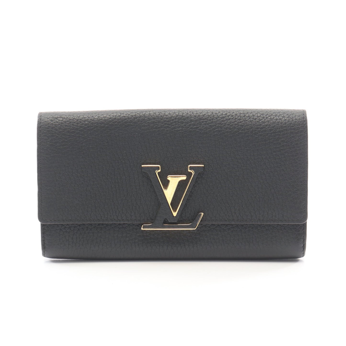 ポルトフォイユ カプシーヌ トリヨン ノワール 二つ折り長財布 レザー ブラック ルイヴィトン