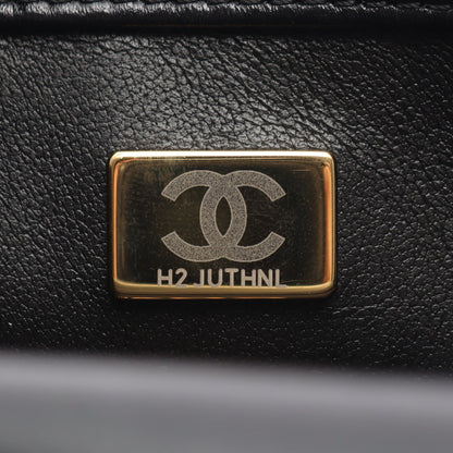 マトラッセ チェーンショルダーバッグ ラムスキン ブラック ゴールド金具 シャネル バッグ CHANEL