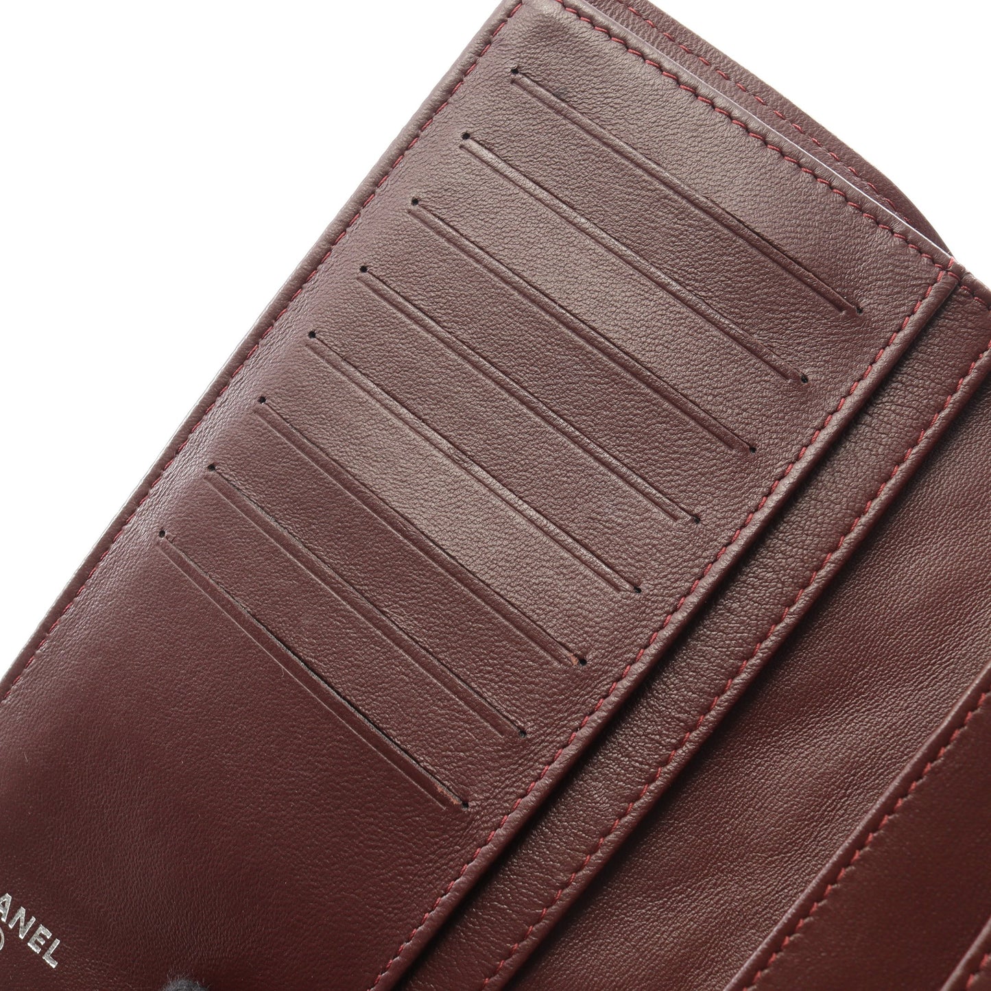 マトラッセ 二つ折り長財布 ラムスキン ブラック シルバー金具 シャネル