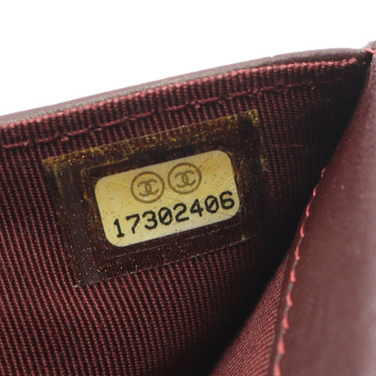 マトラッセ 二つ折り長財布 ラムスキン ブラック シルバー金具 シャネル