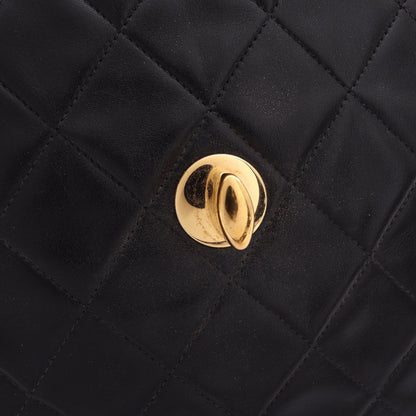 デカマトラッセ34 シングルフラップ Wチェーンショルダーバッグ ラムスキン ブラック ゴールド金具 シャネル バッグ CHANEL